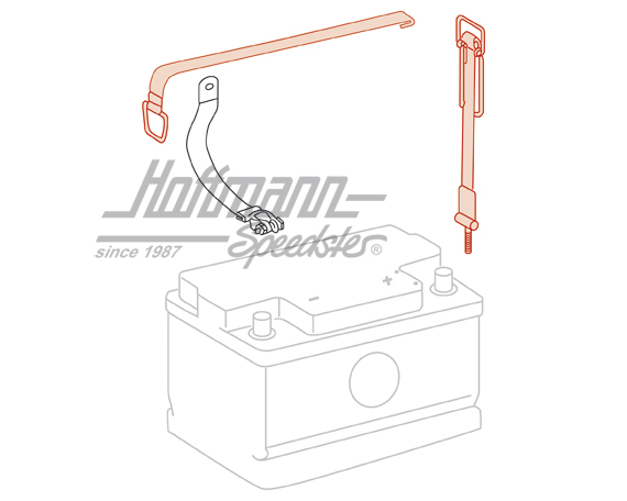 Cinta tensora de batería, 911, corta, negra                                                         