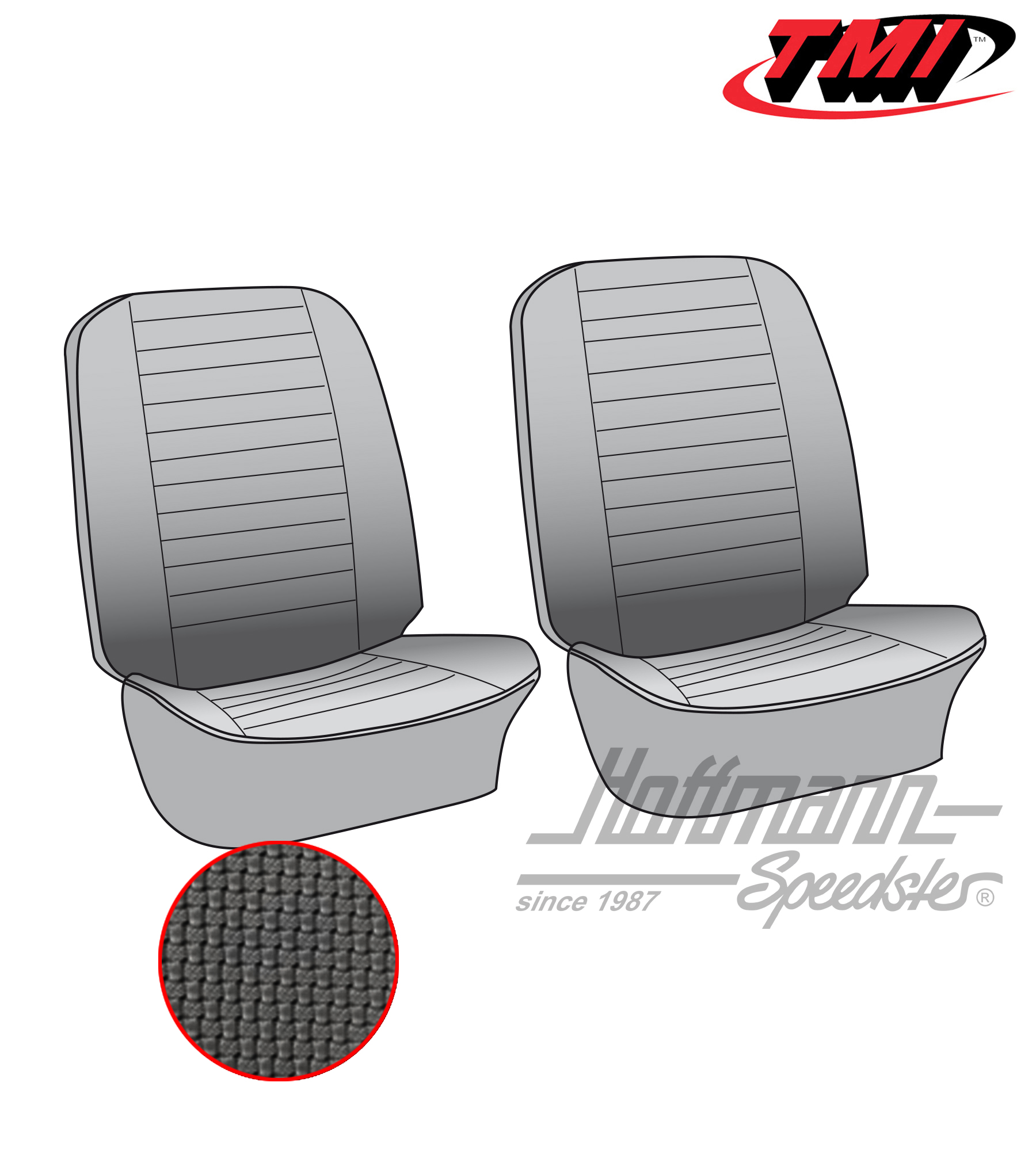 Fundas de asiento, delanteros, 73-76, negra | 43-2115-01 | 098-0624-10