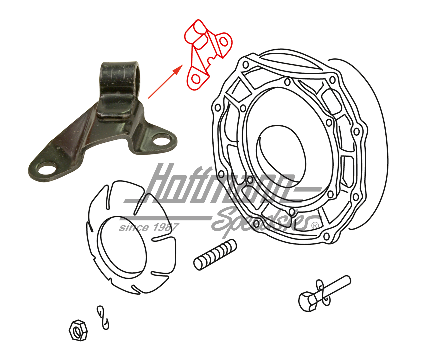 Soporte, guía para cable del embrague, 8.68-11.71 | 113 301 165 | 020-4151-05