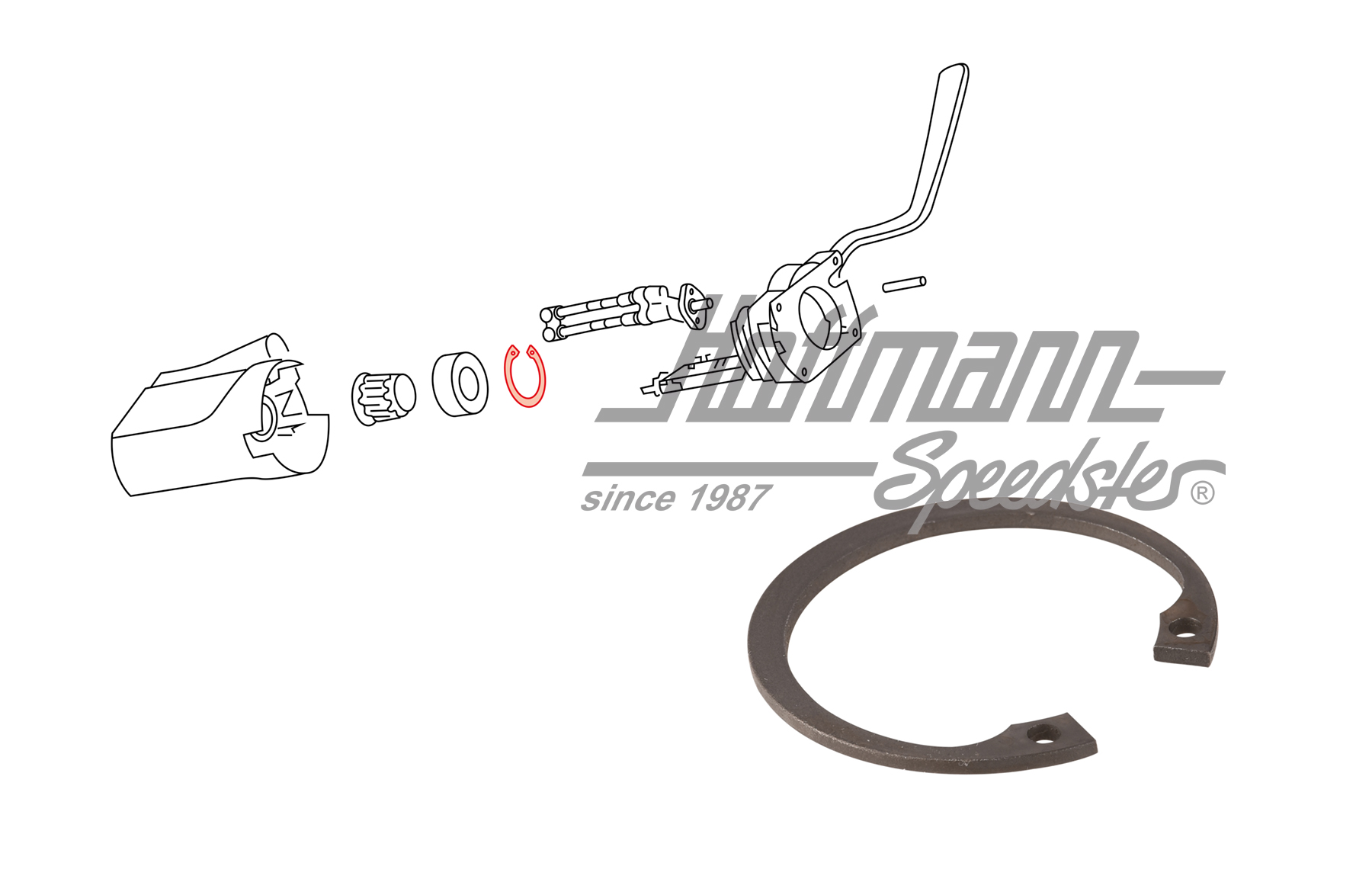 Anillo de retención, cojinete/columna de dirección
, 8.69- | 111 953 563 A | 020-2431-66