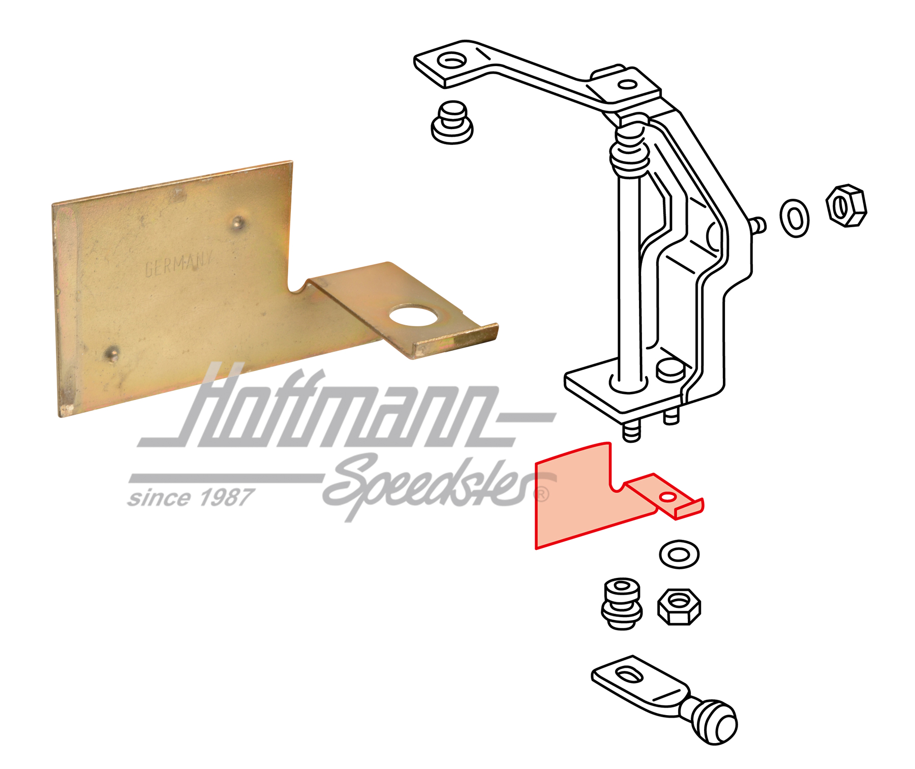 Chapa de protección térmica, varillas de cambio, 1.6-1.8
 | 171 711 081 | 170-2010-18