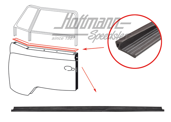 Junta, marco de ventana de la puerta y puerta, izquierda / derecha | 211 837 395 | 089-0140