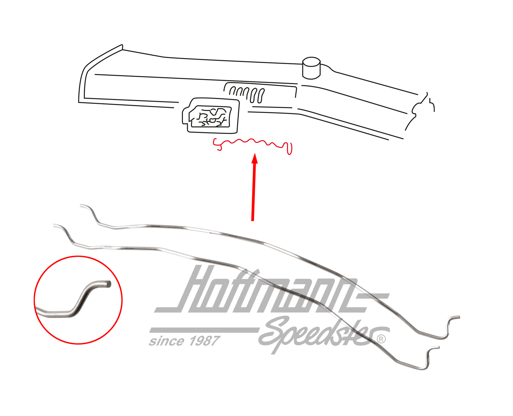 Alambres tensores, salida de aire, conducto de aire caliente | 113 255 965 | 020-5395-08