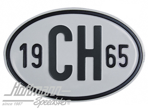 Placa de nacionalidad "CH" (Suiza), "1965", aluminio |  | 020-2401-65