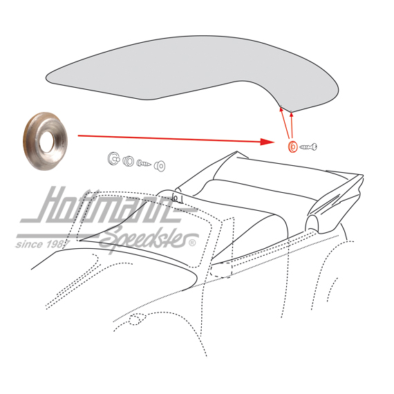 Arandela cónica, capota de Cabriolet, 3.7 mm | N  011 578 1 | 020-4710-12