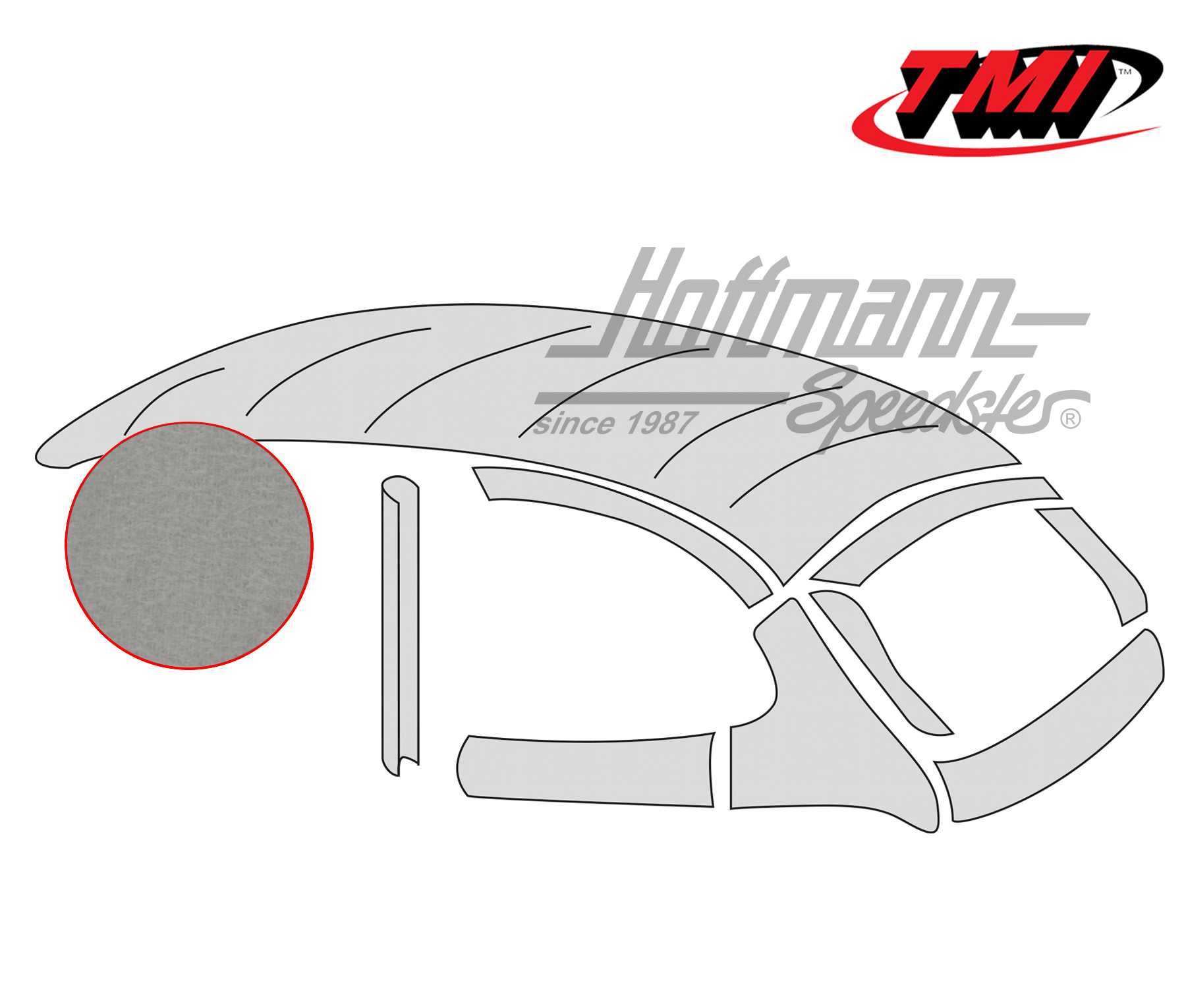 Techo, Style original, mohair, gris, 8.52-7.60 | 20-1115-75 | 055-7191-60