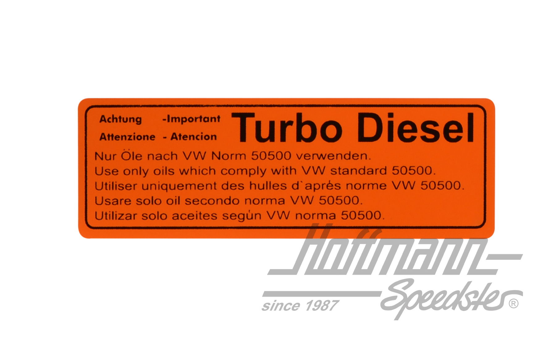 Pegatina "Atención Turbo Diesel", naranja | 068 010 014 S | 021-0199-93