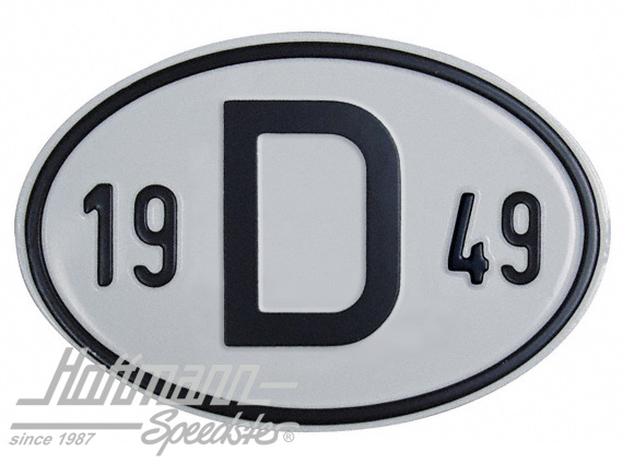 Placa de nacionalidad "D" (Alemania), "1949", aluminio |  | 020-2396-49