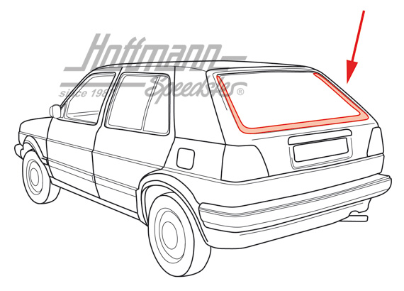 Moldura decorativa, portón trasero, negra | 191 853 042  6BX | 208-6950-10