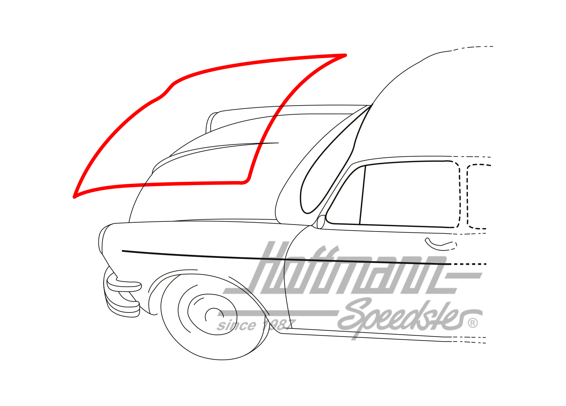 Junta de capó delantero, Tipo 3, 4.61-7.69 
                                                       