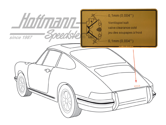 Pegatina "Ventilspiel" (jeugo de válvula) ), 911, 65-89                                             