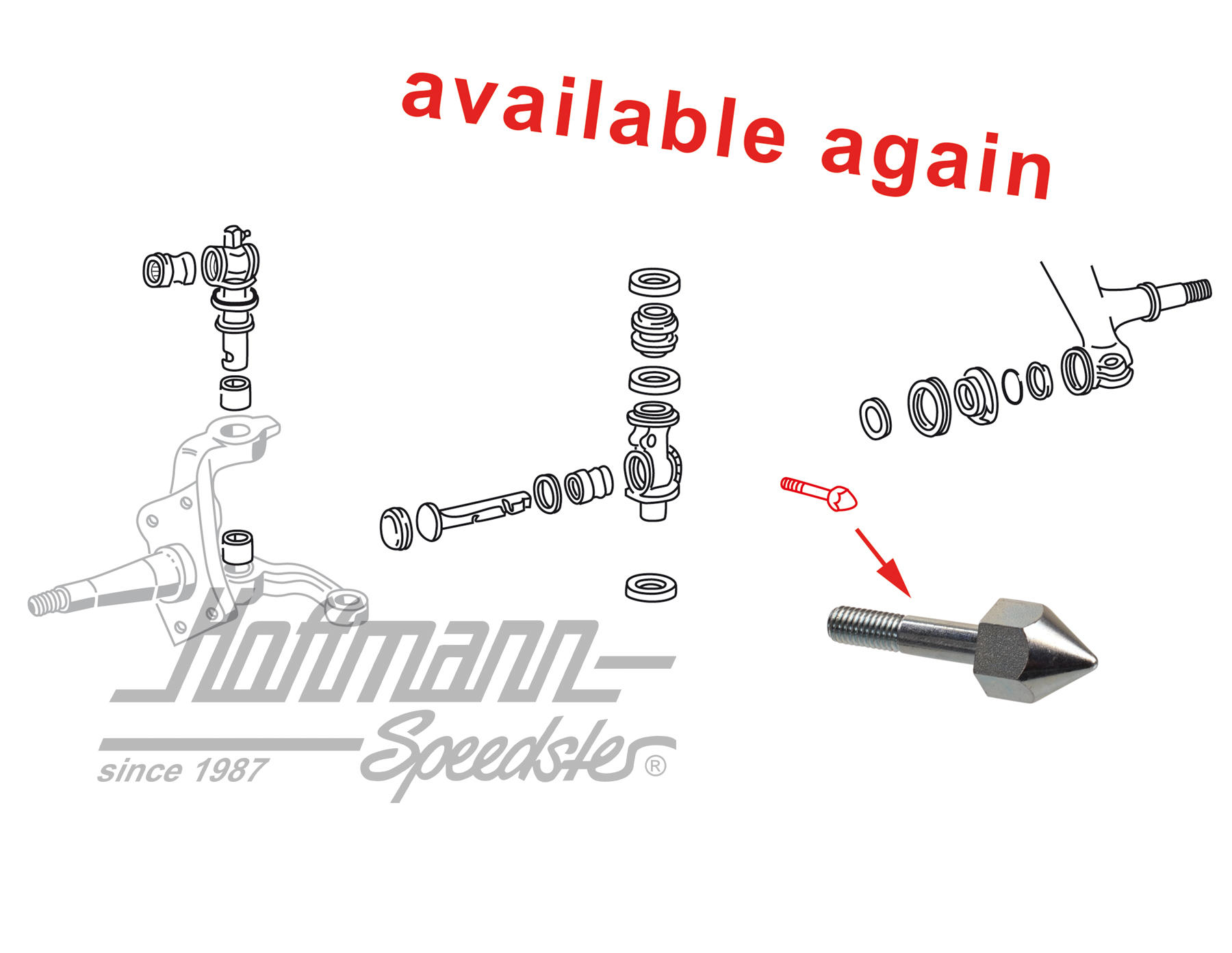 Tope de volante, mangueta de eje, Furgoneta T1, -7.67 | 211 405 543 | 089-3070-28