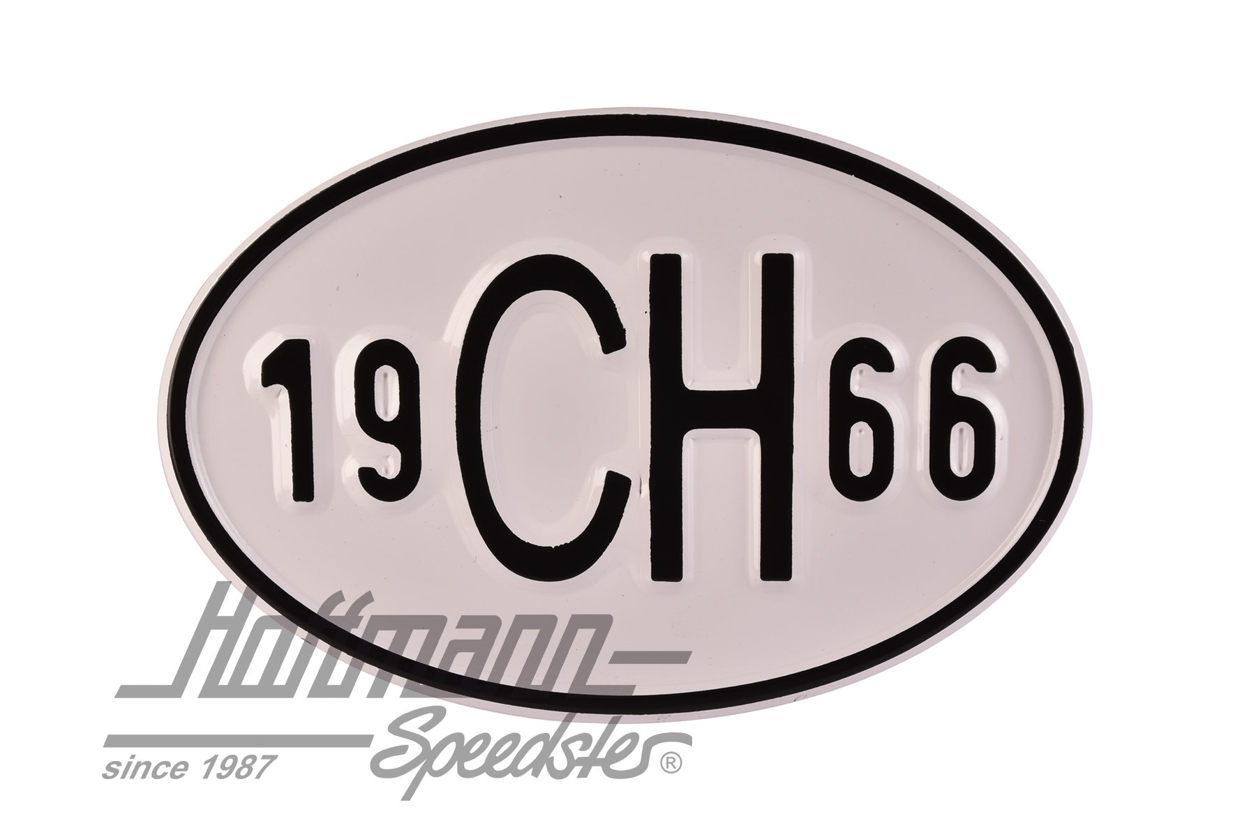 Placa de nacionalidad "CH" (Suiza), "1966", aluminio |  | 020-2401-66