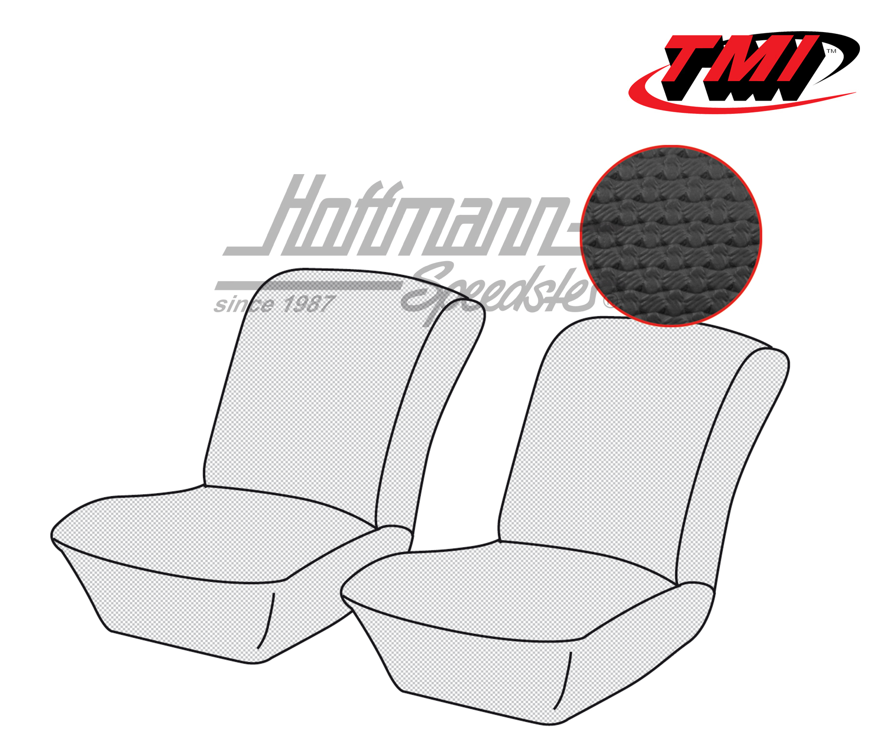Fundas de asiento, delantero, Kübel, negro (tejido de cesta) | 43-1403-01 | 080-5043-01