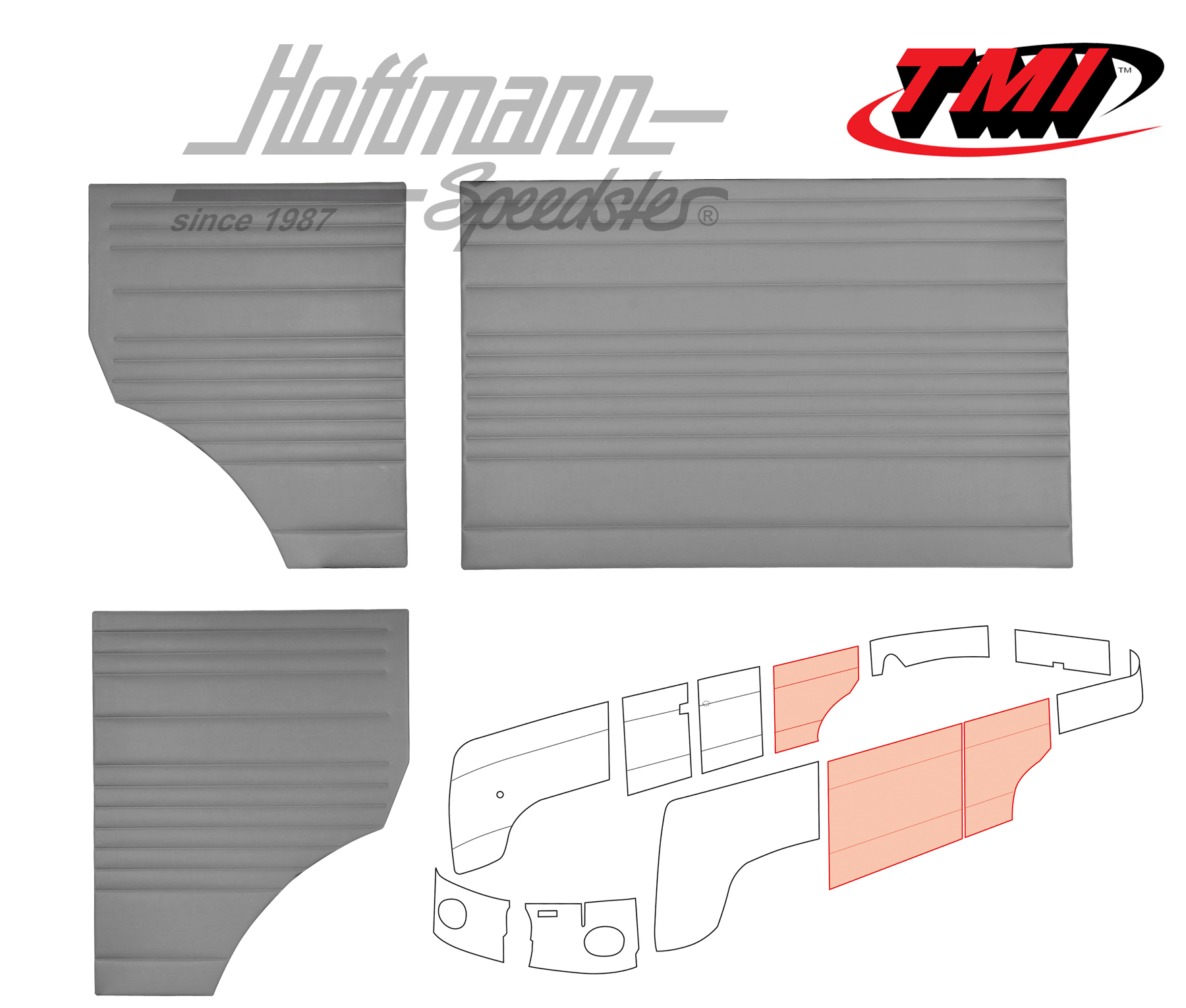 Paneles laterales, centro, 55-62, gris | 10-2112-16 | 098-0576-03