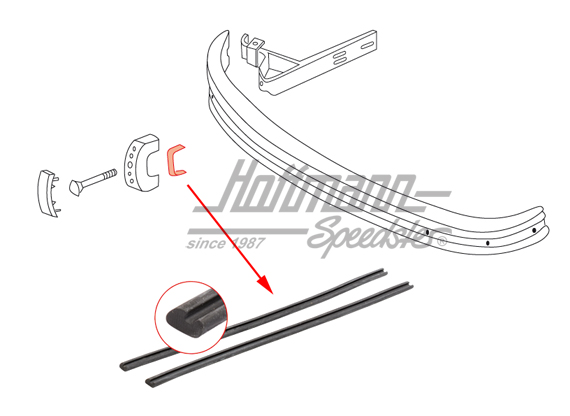 Burlete, tope de parachoques, 8.71-7.74 | 141 707 241 B | 060-0063-04