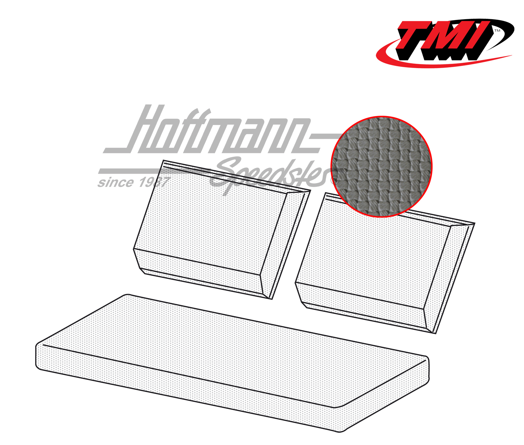 Fundas de asiento, banco trasero, Kübel, gris (tejido de cesta) | 43-1417-06 | 080-5063-06