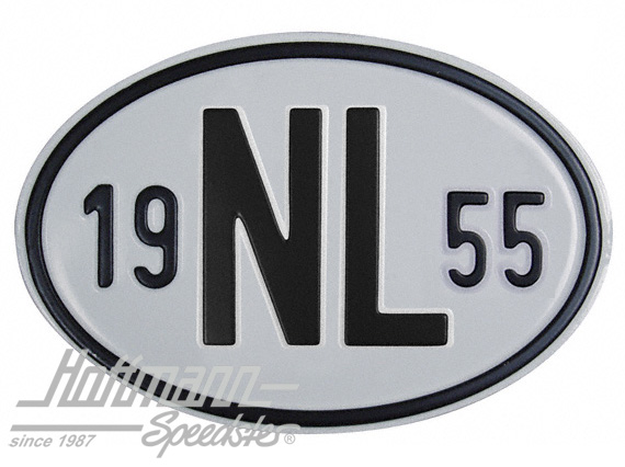 Placa de nacionalidad "NL" (Holanda), "1955", aluminio |  | 020-2391-55